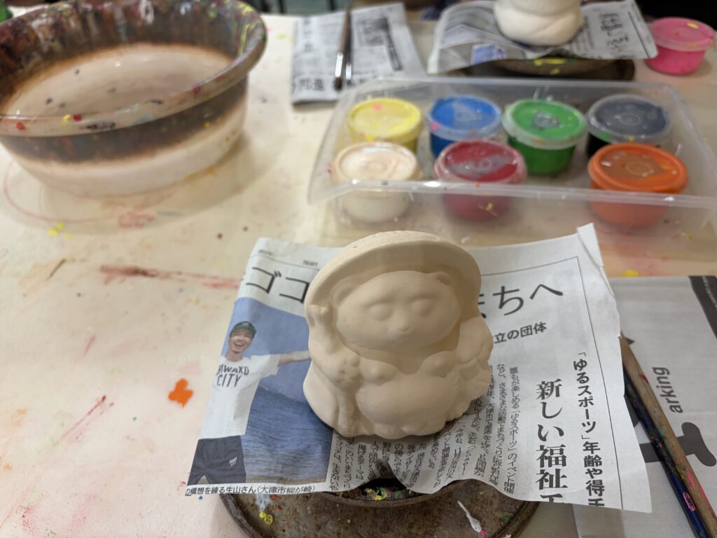 信楽焼絵付け体験のたぬき